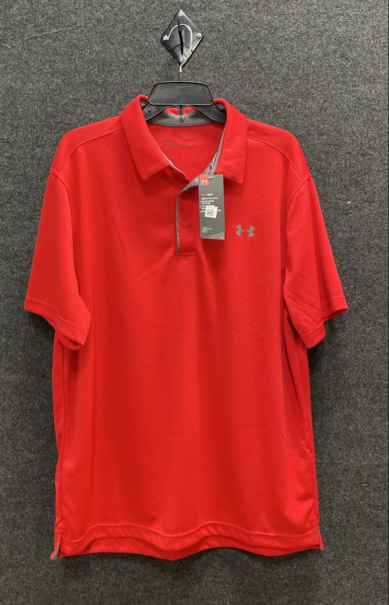 Under Armour Men's HeatGear Loose Fit Golf Polo Shirt Red Size XL NWT