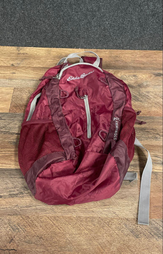 Eddie Bauer Stowaway 20L Packable Backpack Burgundy Travel Daypack