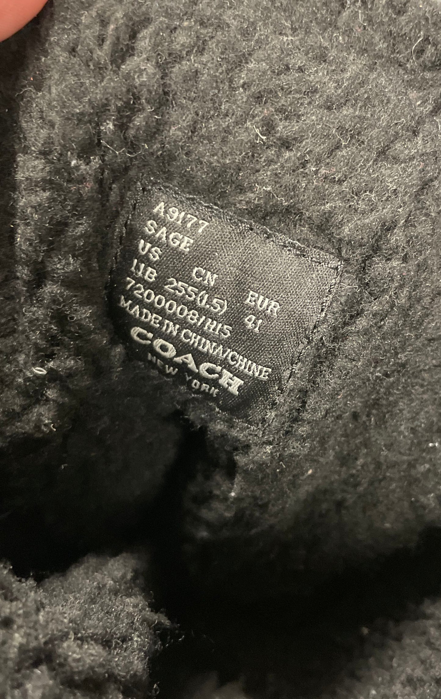 Coach Sage A9177 Navy Lace Up Winter Snow Boots Women's Size 11B