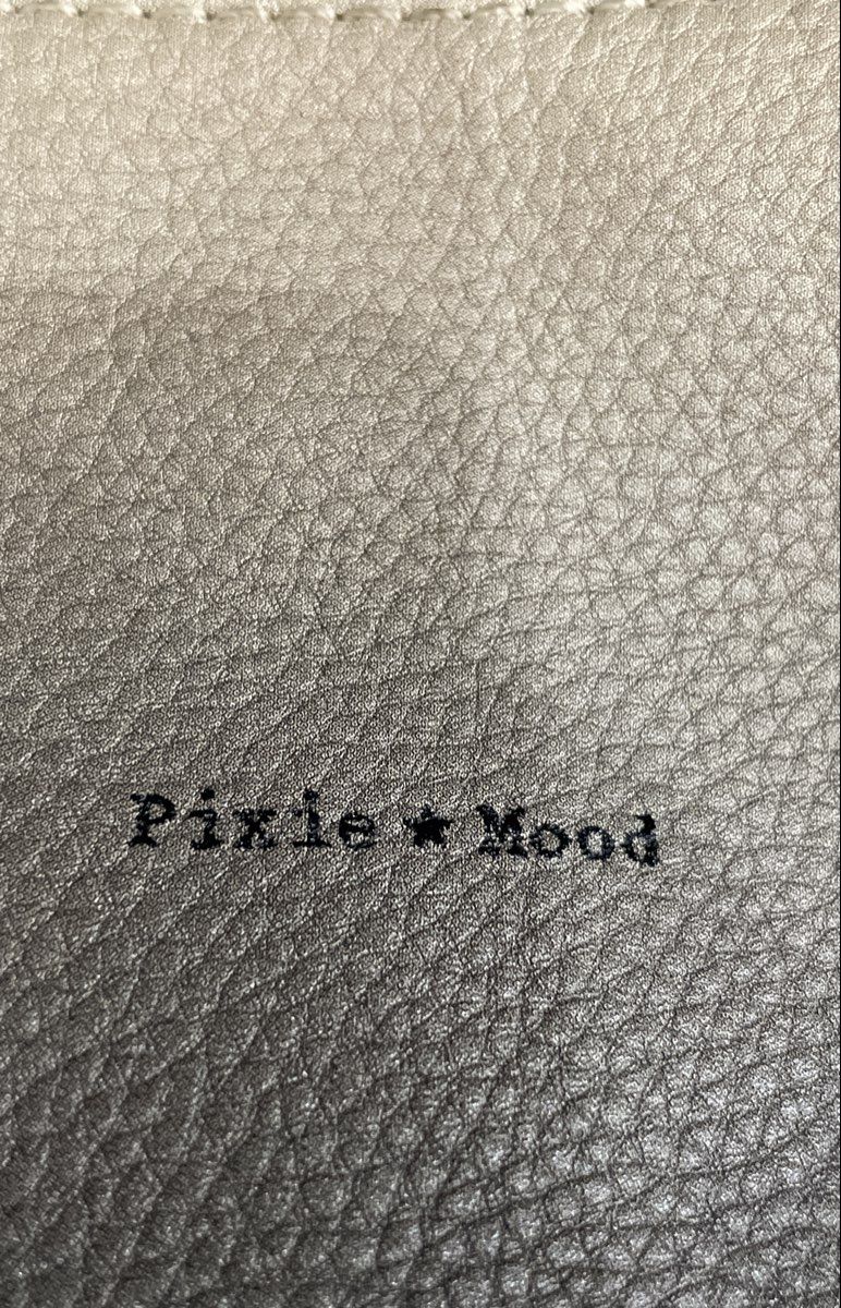 Pixie Mood Tan Grey Leather Ombre Crossbody Shoulder Bag Black Hardware