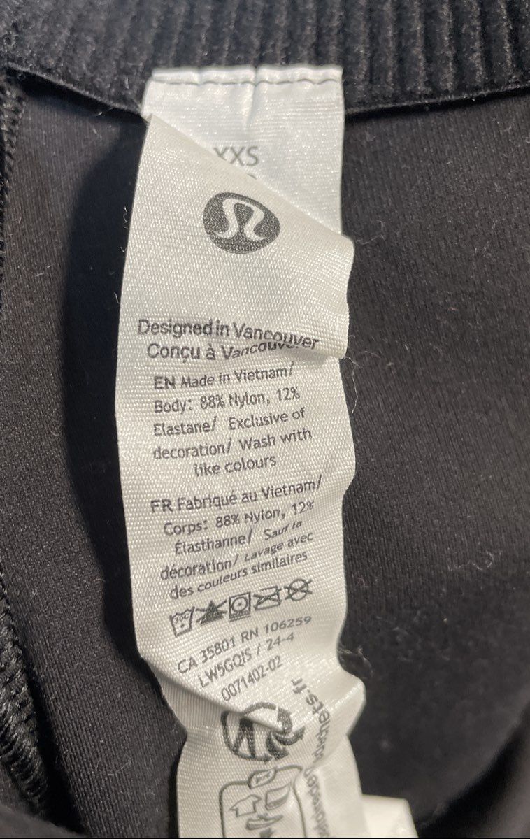Lululemon Women's Black Smooth Fit Pull-On High-Rise Wide-Leg Pants Sz XXS