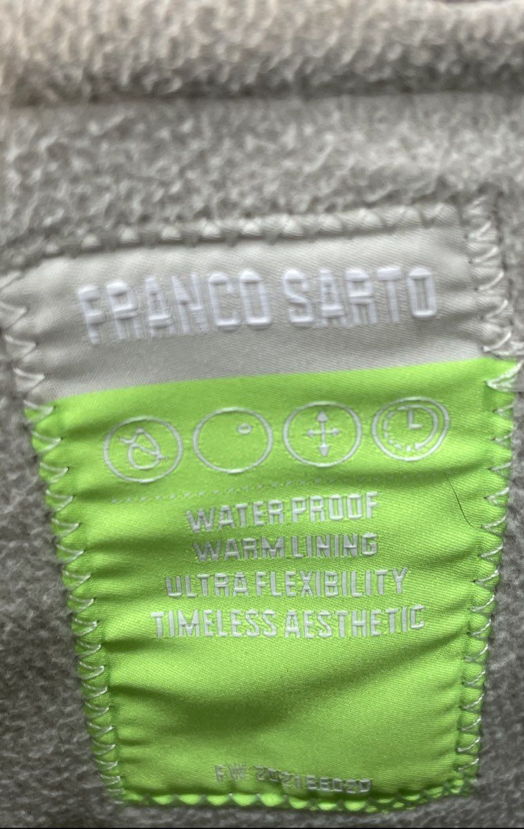 Franco Sarto Galaxy Silver Metallic Waterproof Lug Sole Front Zip Boots Size 10