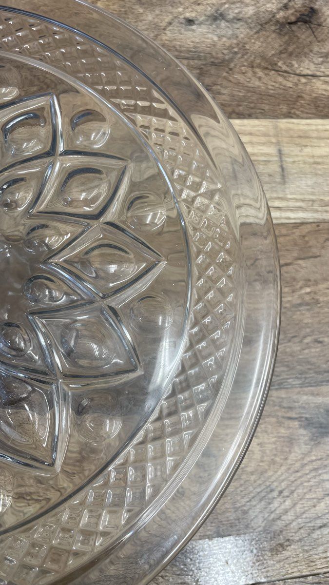Glass "Cape Cod" Pattern Pedestal Cake Stand