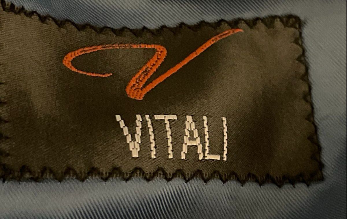 Vitali Men's Navy Blue Textured Two-Button Blazer Suit Jacket Sz 38S