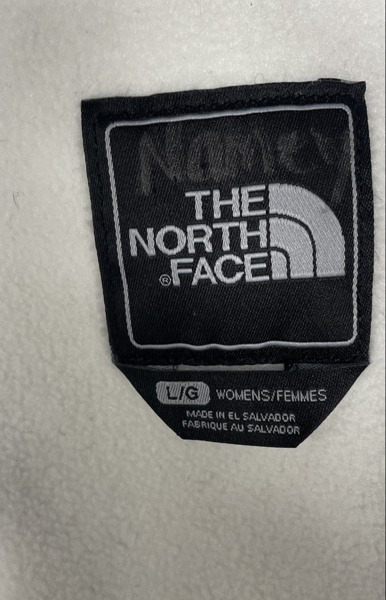 The North Face Women's White Gray Denali Hooded Fleece Jacket Sz L