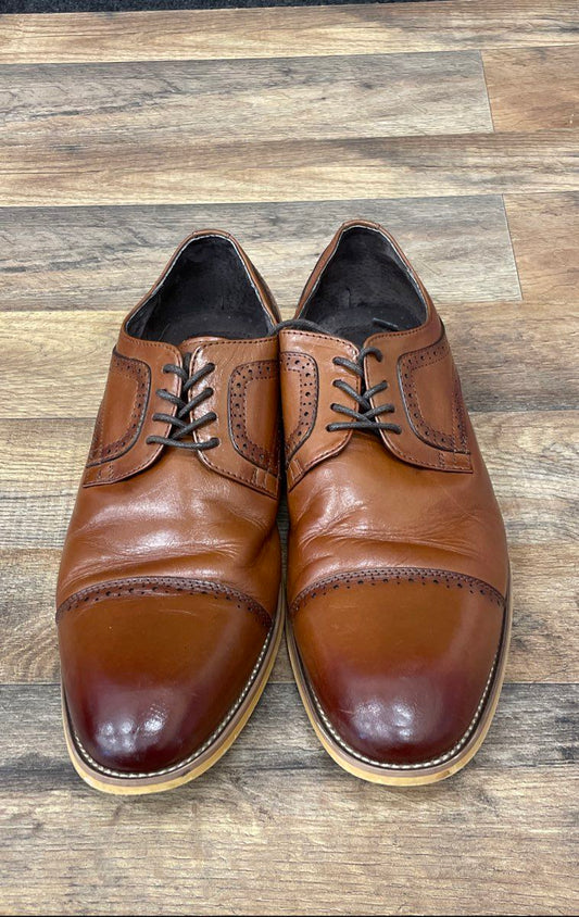 Stacy Adams Dickson Brown Leather Cap-Toe Oxford Brogue Dress Shoes