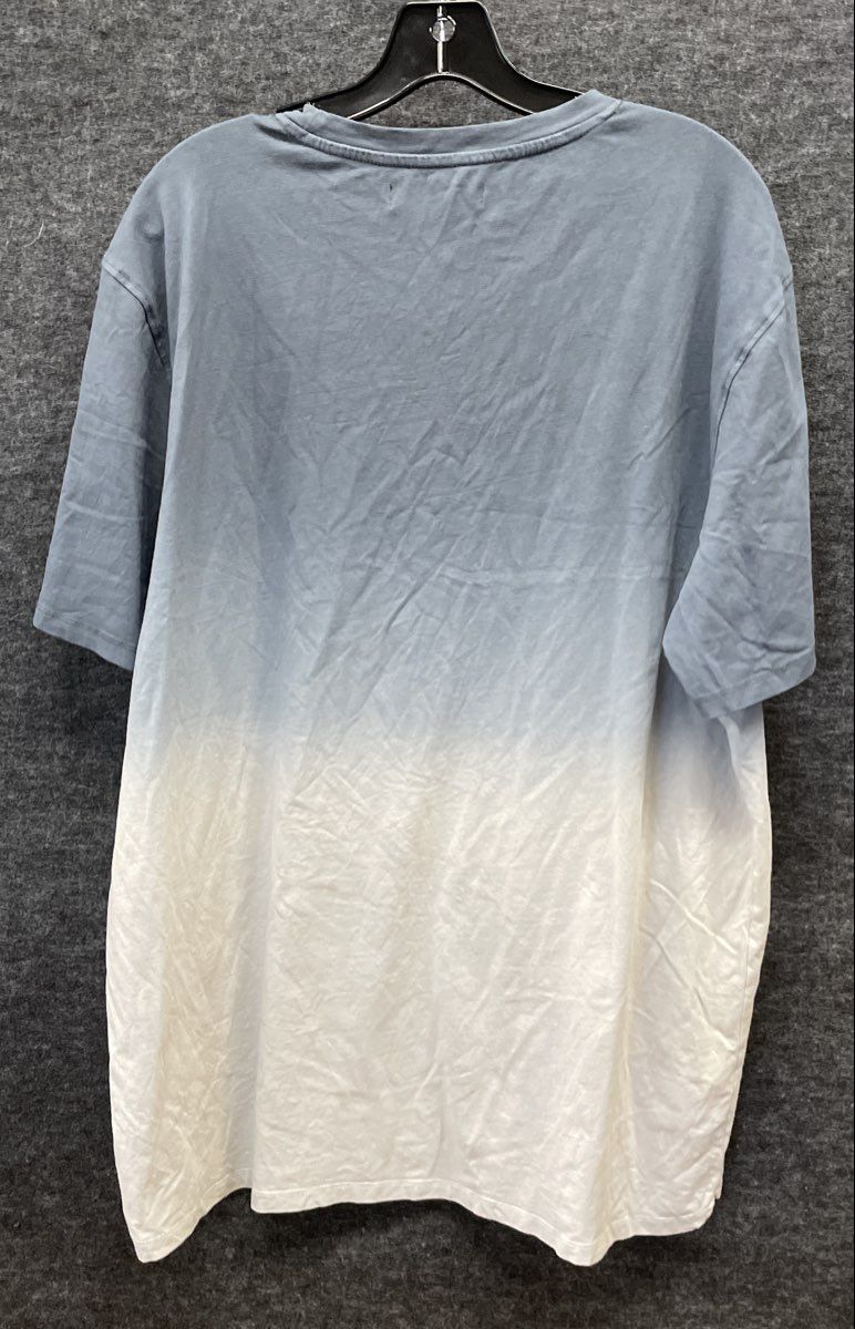 Kenneth Cole Men's Blue White Gradient Ombre Crew Neck T-Shirt Sz XXL