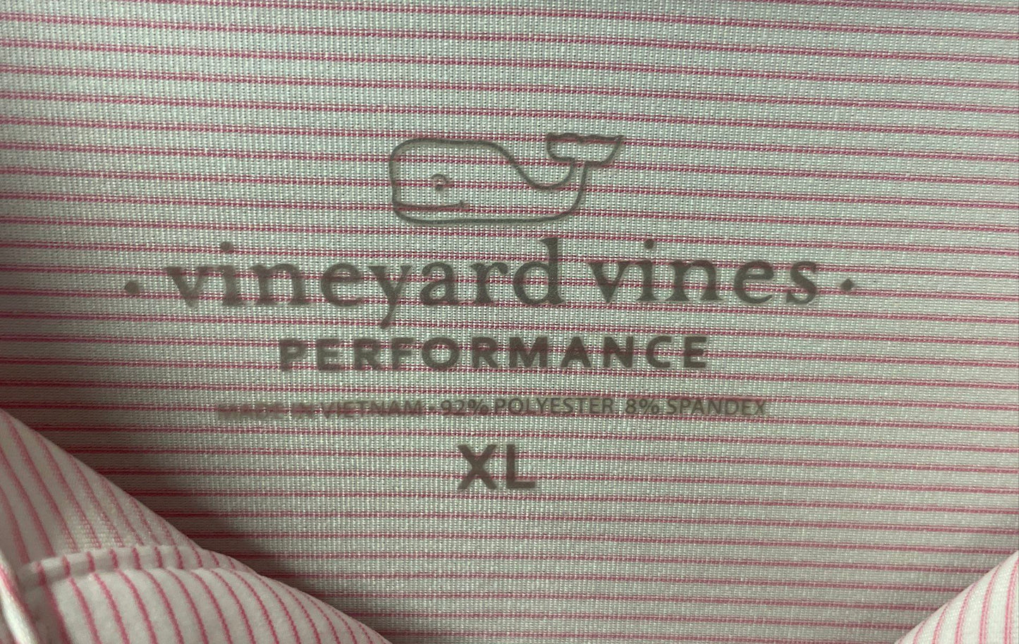 Vineyard Vines Men's Pink Edgartown Performance Polo Shirt Striped Sz XL