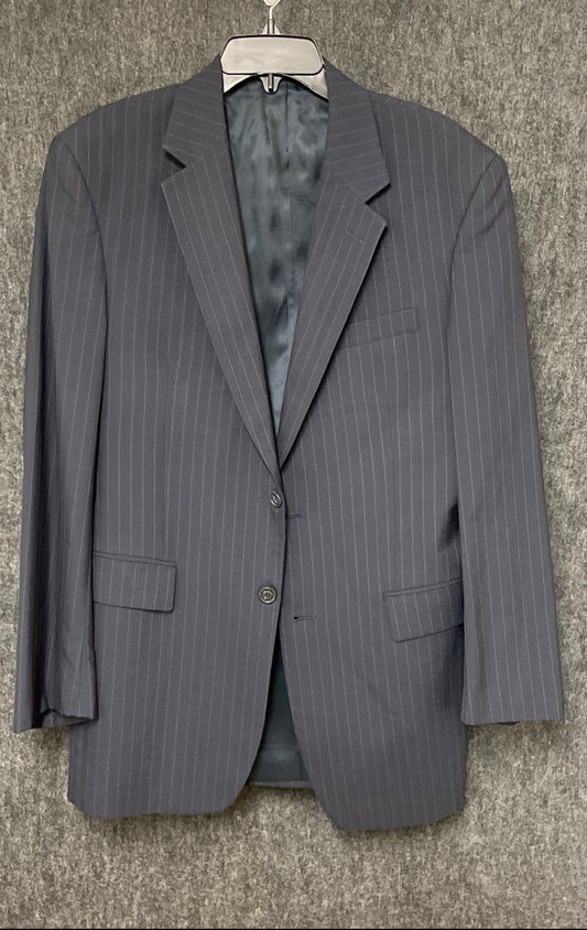 Jos. A. Bank Men's Navy Blue Pinstripe 100% Wool 2-Button Blazer Jacket Sz 40L