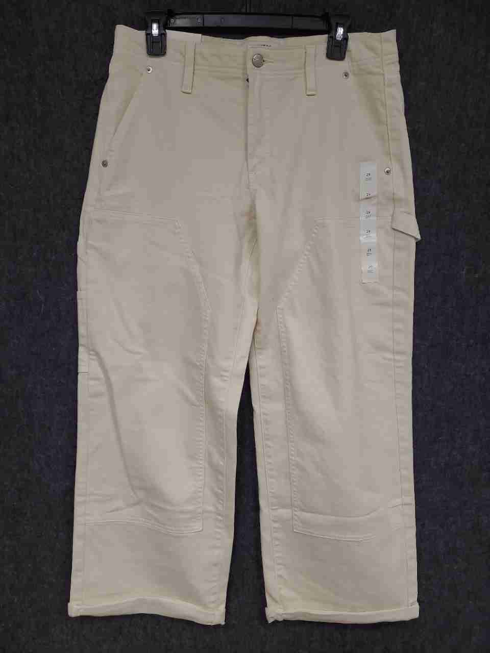 Banana Republic Women's Off-White Straight Mid-Rise Carpenter Jeans Sz 29