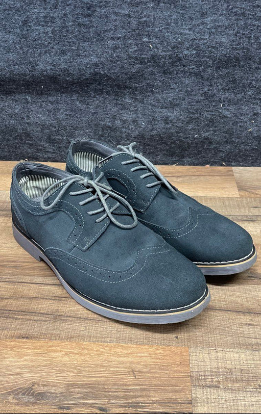 Alpineswiss S817 Suede Wingtip Brogue Derby Dress Shoes Blue Men's Size 10