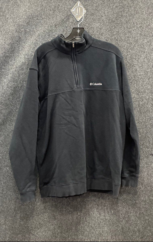 Columbia Men's Black 1/4 Zip Pullover Sweatshirt Cotton Blend Mock Neck Size L