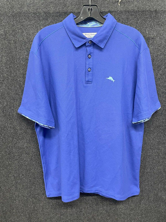 Tommy Bahama Men's Polo Shirt Blue IslandZone Supima Cotton Sz L