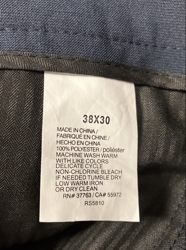 Perry Ellis Men's Slim Fit Dress Pants Navy Blue Flat Front Sz 38x30 NWT