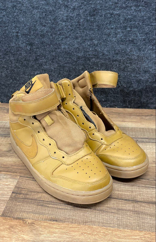Nike Court Borough Mid 2 Wheat Brown Mid Top Sneakers Size 7Y