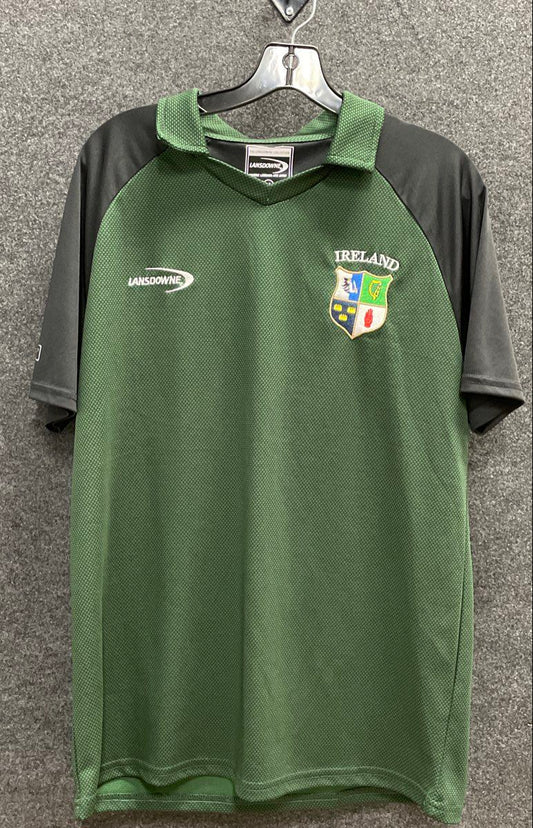 Lansdowne Men's Ireland Crest Jersey Green Black Honeycomb Knit Size M