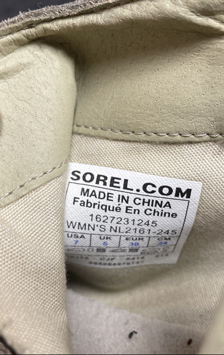 Sorel Medina Major Brown Suede Black Leather Ankle Boots Womens Size 7