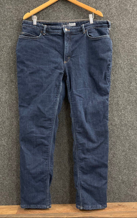Carhartt Women's Dark Wash Blue Relaxed Fit Fleece Lined Jeans Size 16 Regular