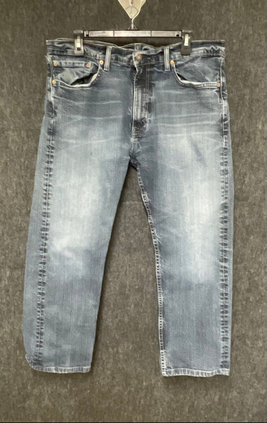 Levi's Men's 505 Regular Fit Straight Leg Blue Faded Denim Jeans Sz 36x30