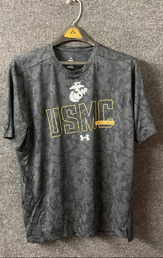 Under Armour Men's USMC Marines Semper Fidelis Graphic T-Shirt Gray Size L