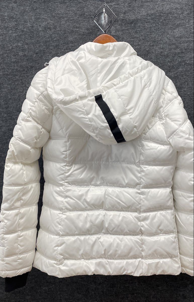 Nautica Women's White Hooded Water Resistant Quilted Puffer Jacket Sz M