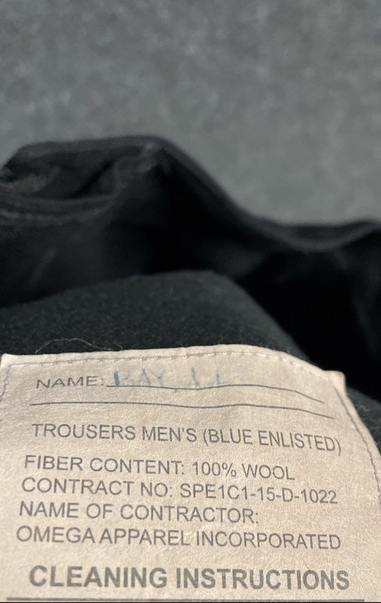 Defense Logistics Agency Men's Black US Navy Wool 13 Button Trousers Sz 29S