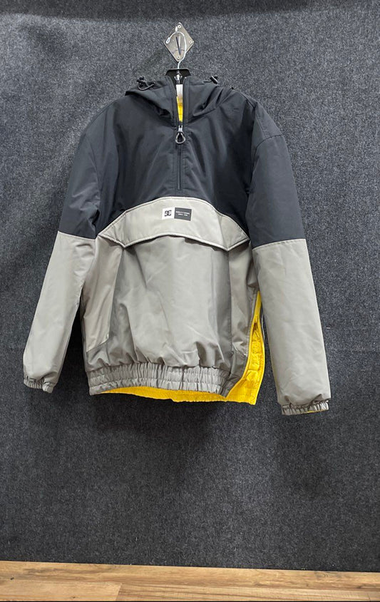 DC Men's Black Gray Colorblock Puffer Anorak Jacket Size S