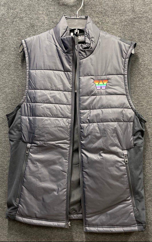 Under Armour Men's Storm Golf Revo Vest Black Rainbow W Logo Puffer NWT Sz M