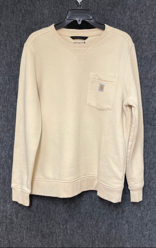 Carhartt Kids' Cream Relaxed Fit Pocket Crewneck Sweatshirt Sz L 12-14