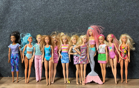 Mattel Barbie Doll Lot of 12 Fashionistas Mermaid Modern Dolls & Clothes