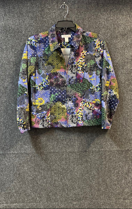 Christopher & Banks Women's Multicolor Patchwork Full Zip Jacket Sz S