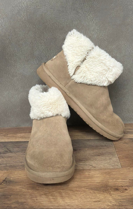 Koolaburra by Ugg Koola Short Tan Suede Ankle Boots Women's Size 8 (Est)
