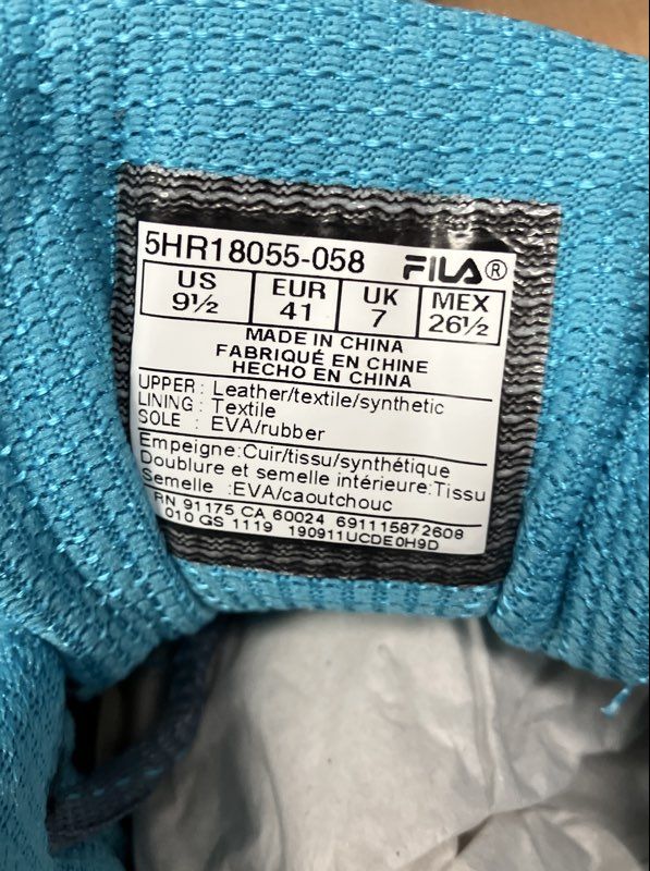 Fila Windshift 15 Grey Blue Athletic Sneakers Womens Running Shoes Size 9.5