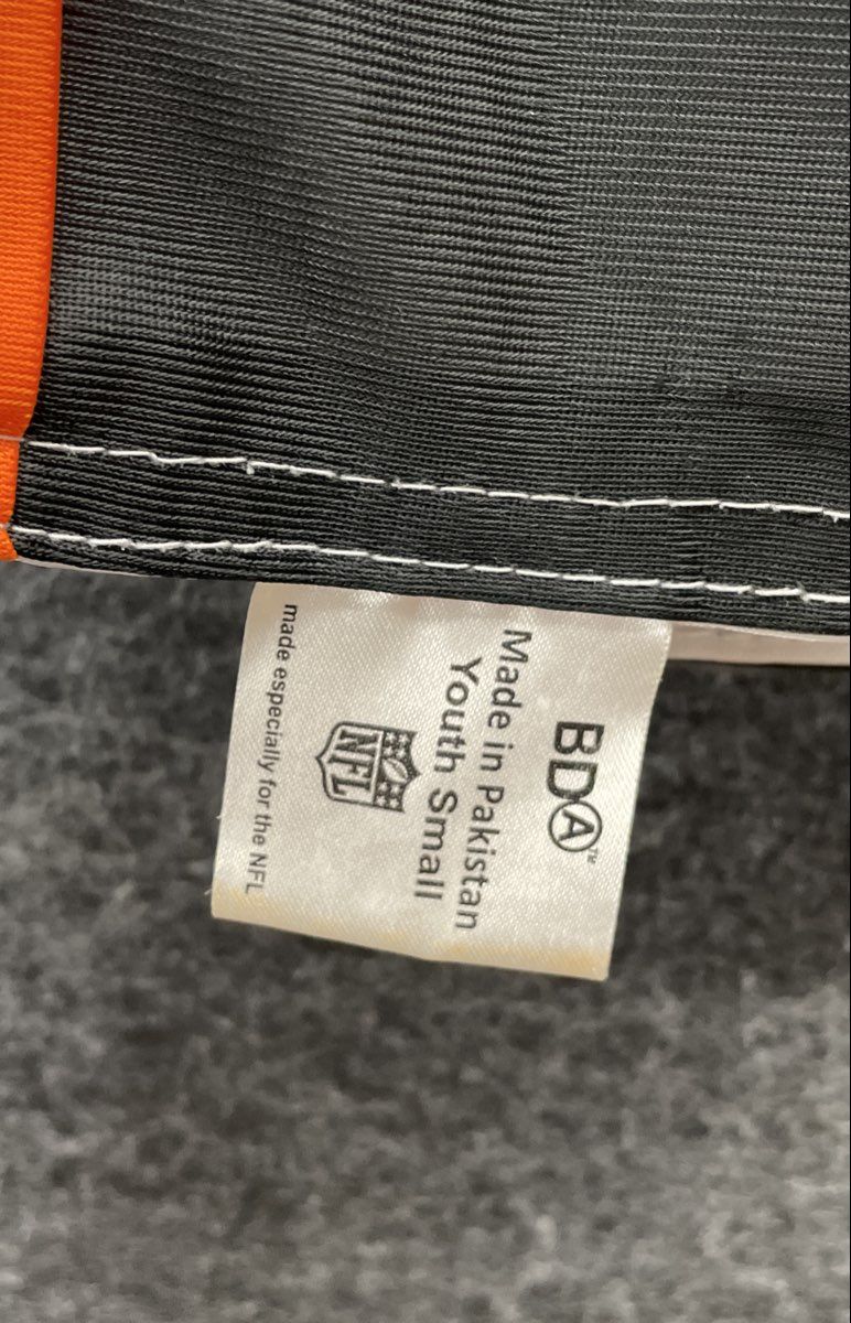 NFL Flag Cincinnati Bengals Youth Football Jersey Black Orange White Mesh Sz S