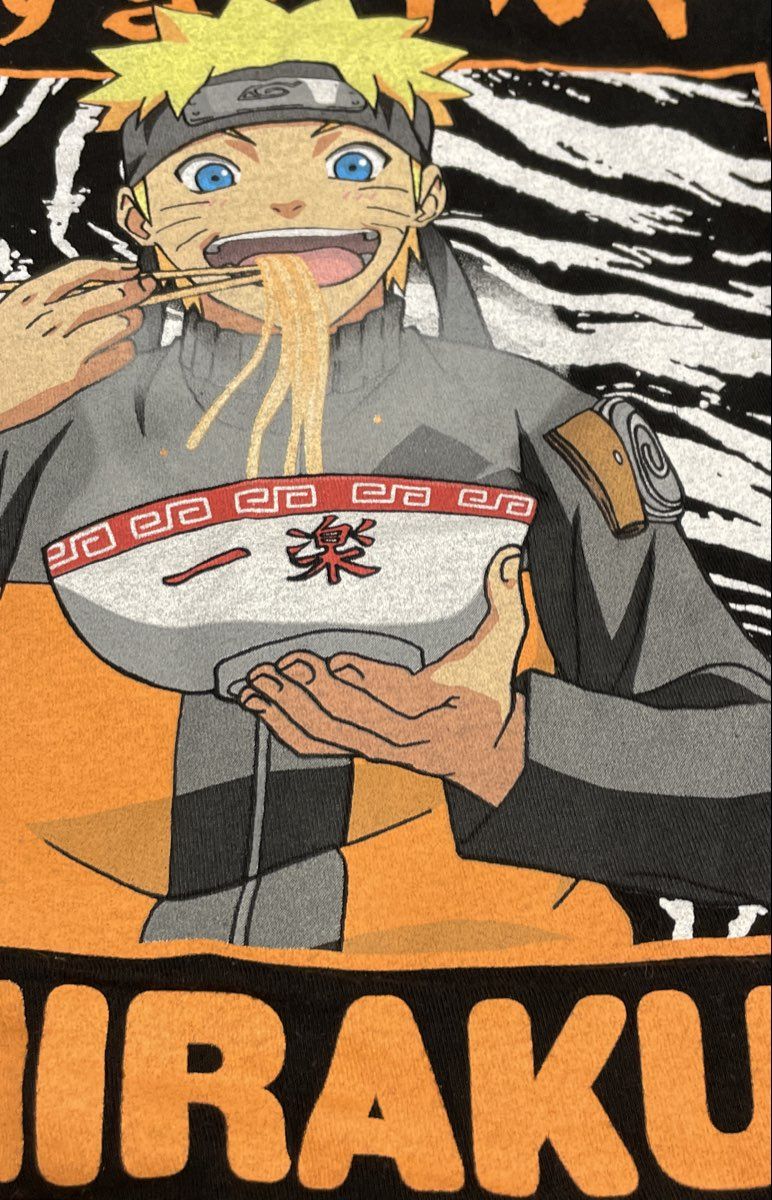 Naruto Shippuden Men's Black Ichiraku Ramen Shop Uzumaki Graphic T-Shirt Sz S