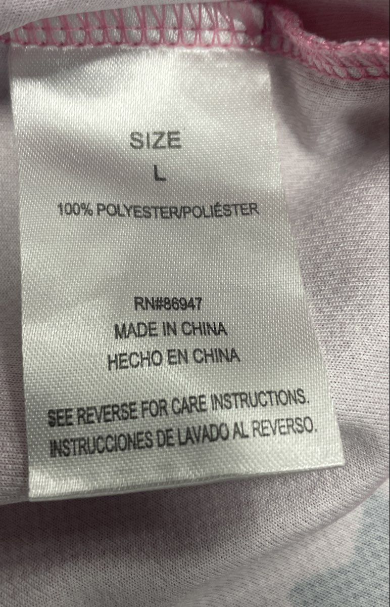 Hello Kitty Women's Pink Jersey Style T-Shirt Star Graphic HK Back Sz L