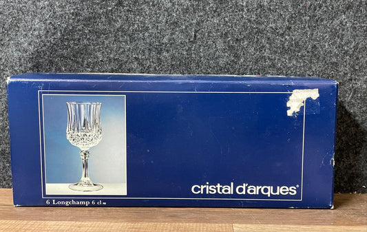 Vintage Cristal D'arques Longchamp 24% Lead Crystal Liqueur Glasses Set of 6
