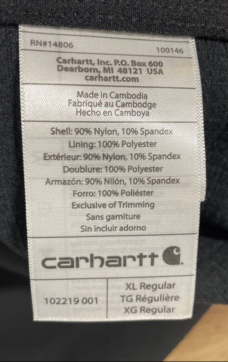 Carhartt Men's Black Crowley Softshell Full Zip Pockets Vest Size XL