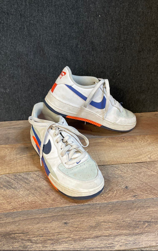 Nike Air Force 1 Low White Blue Orange Youth Sneakers FN4730-001 Size 6.5Y