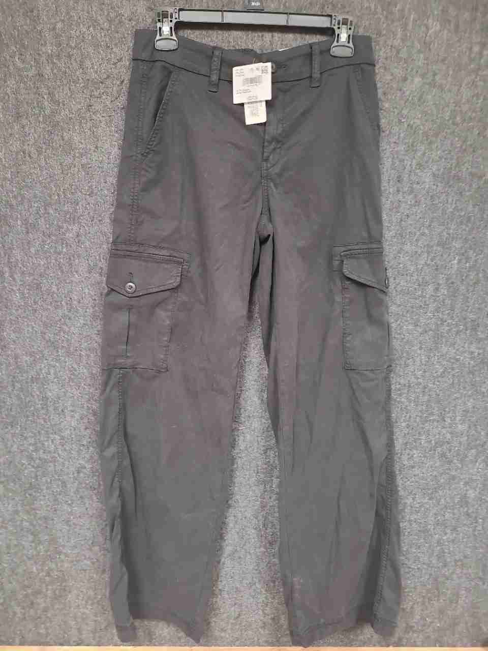 American Eagle Women's Dreamy Drape Baggy Wide Leg Cargo Pants Black Sz 00 NWT