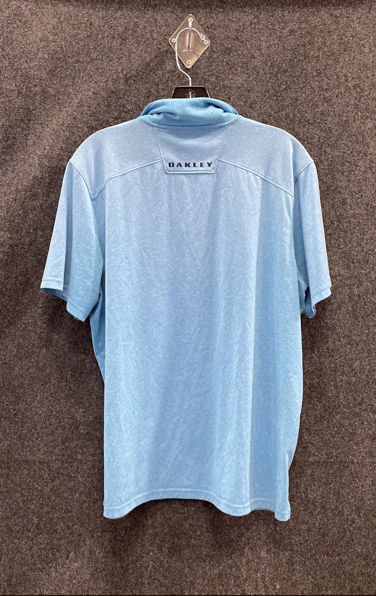 Oakley Men's Light Blue Heathered Tailored Fit Short Sleeve Polo Shirt Sz L