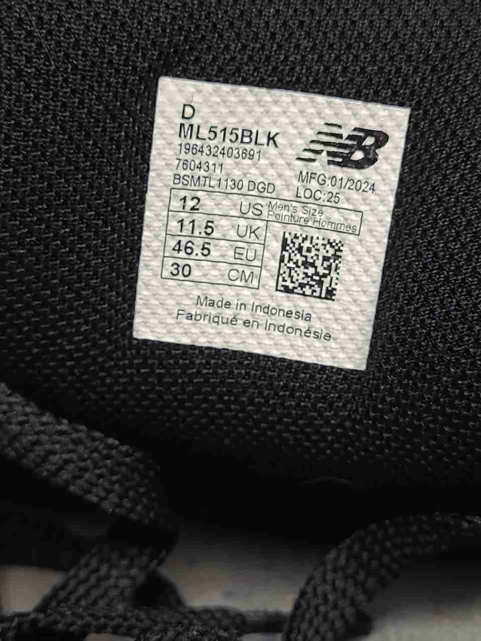 New Balance 515 Black White Men's Lifestyle Sneakers Size 12