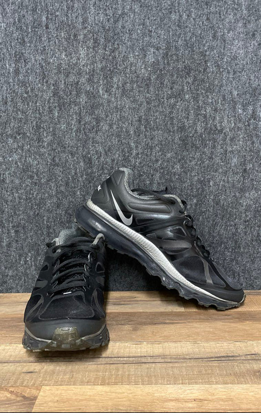 Nike Air Max + 2012 Black Silver Women's Running Shoes Size 9