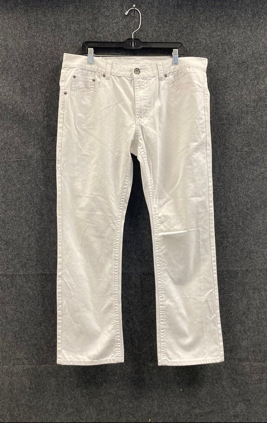 Vintage Y2K Request Men's White Premium Flap Pocket Embroidered Jeans Sz 36x32