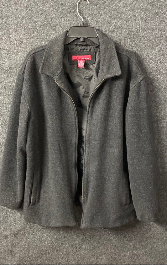 Vintage Y2K Merona Women's Gray Wool Blend Full Zip Bomber Jacket Sz M