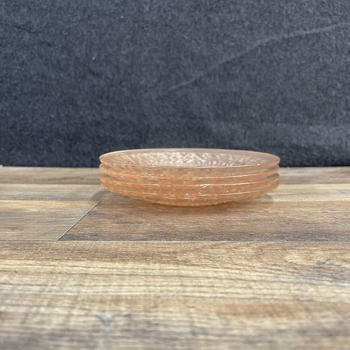 Set of 4 Pink Depression Glass Plates