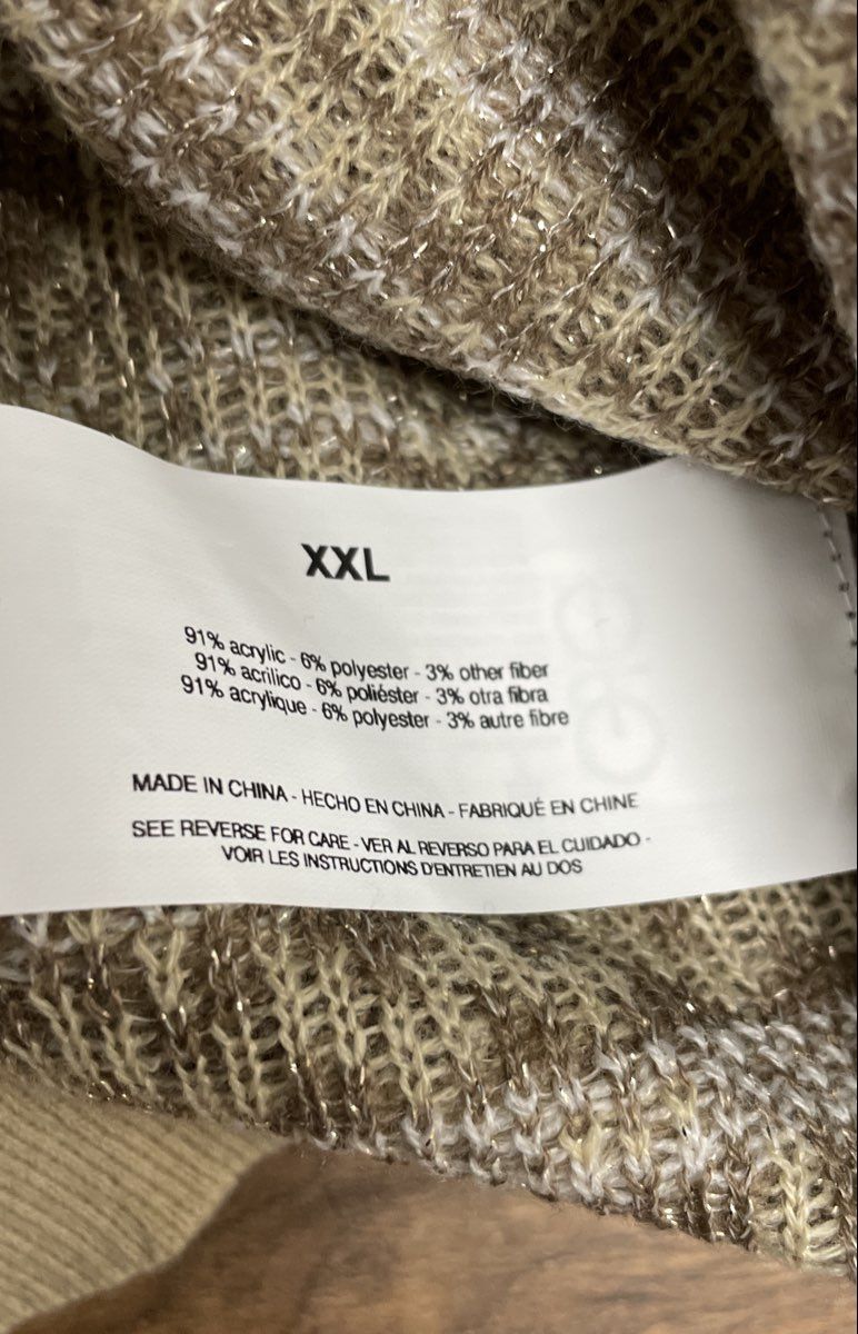 Gloria Vanderbilt Women's Tan Fair Isle Geometric Pullover Sweater NWT XXL