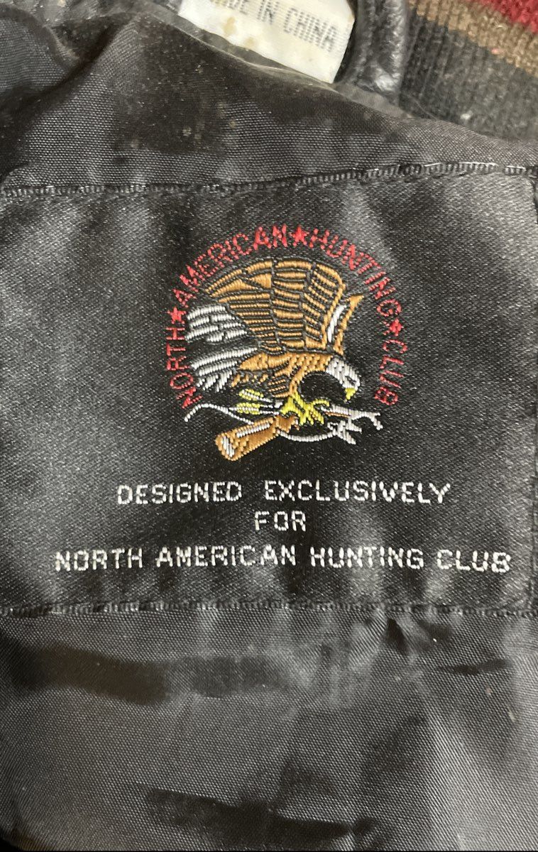 North American Hunting Club Men's Black Wool Leather Varsity Jacket Eagle XXL