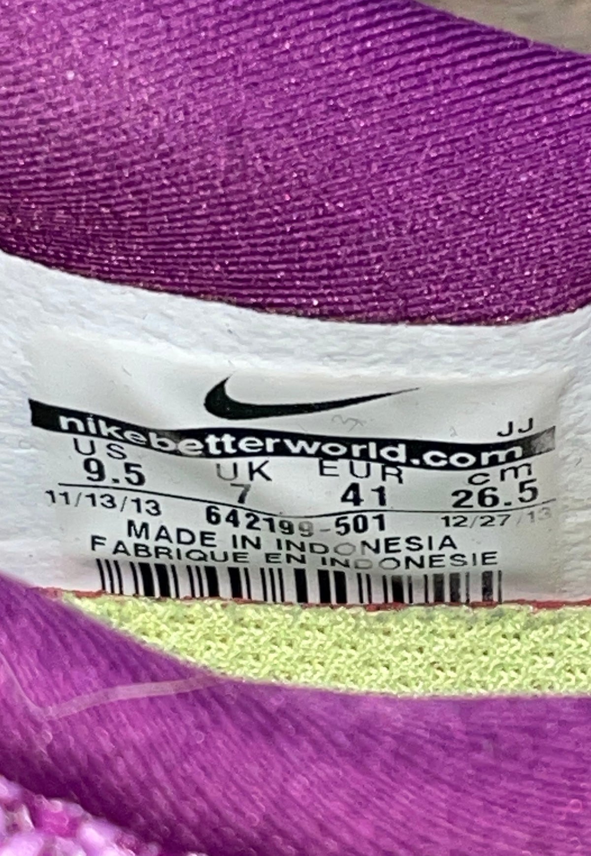 Nike Free 5.0 Hyper Grape Purple Orange Running Shoes Women's Size 9.5