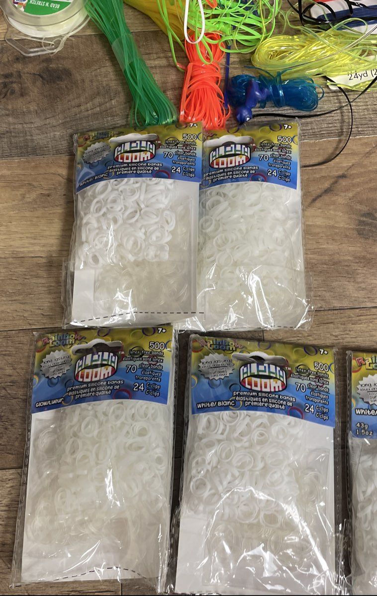 Rainbow Loom Bands 5 Pks Rexlace Plastic Lacing Gimp Boondoggle Craft Lot